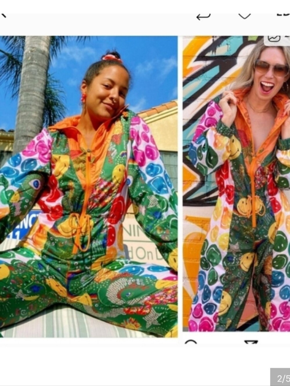 Farm Rio Smiley Windbreaker Jumpsuit - Picture 2 of 5